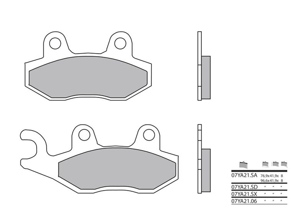 SP 1048902 BREMBO Street Sintermetall Bremsbeläge - 07YA21LA  passend fuer TRIUMPH TRIDENT 750