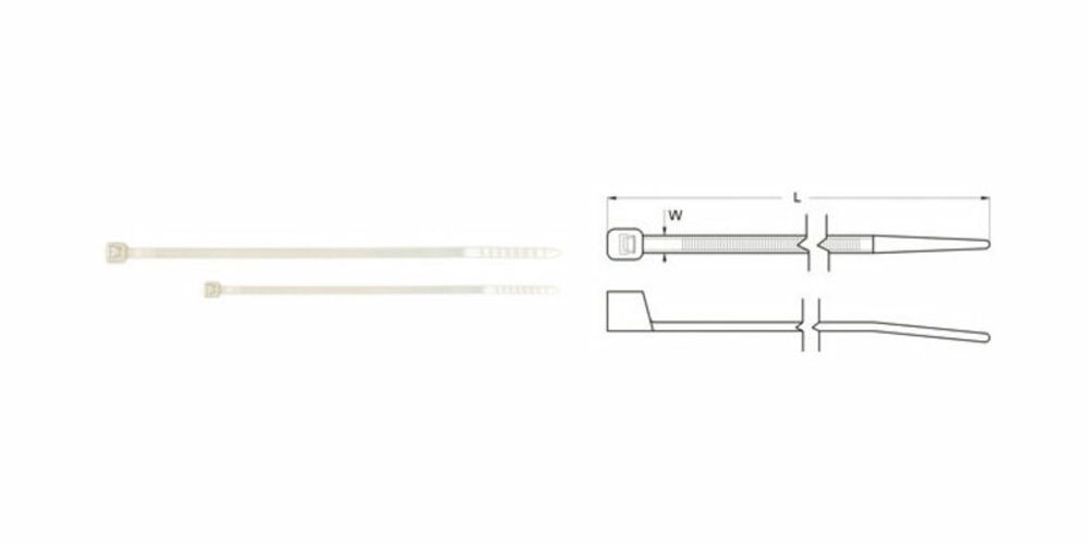 SP 1052733 BIHR Nylonschellen 3,6 x 203 mm weiss 100 Stück  passend fuer