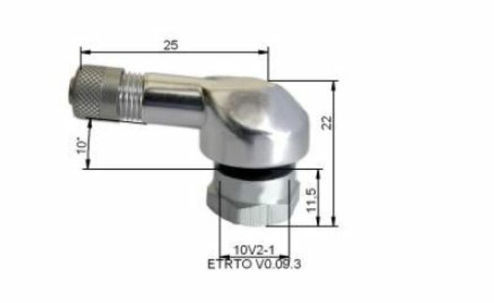 SP 1052901 BIHR Reifenventil Aluminium Ø 11,5 mm - 10 Stck.  passend fuer   Silber