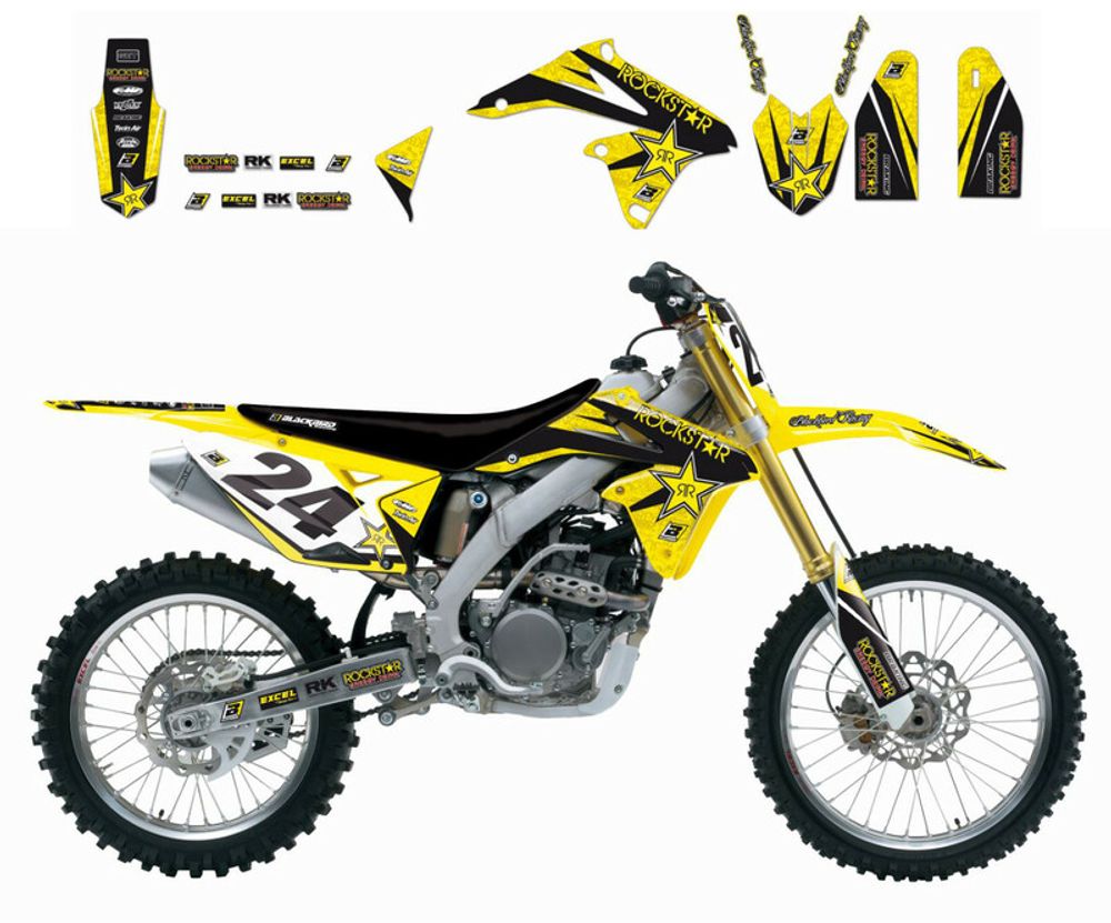 SP 1053724 BLACKBIRD Rockstar Energy Deko-Kit Suzuki RM125/250  passend fuer   Gelb