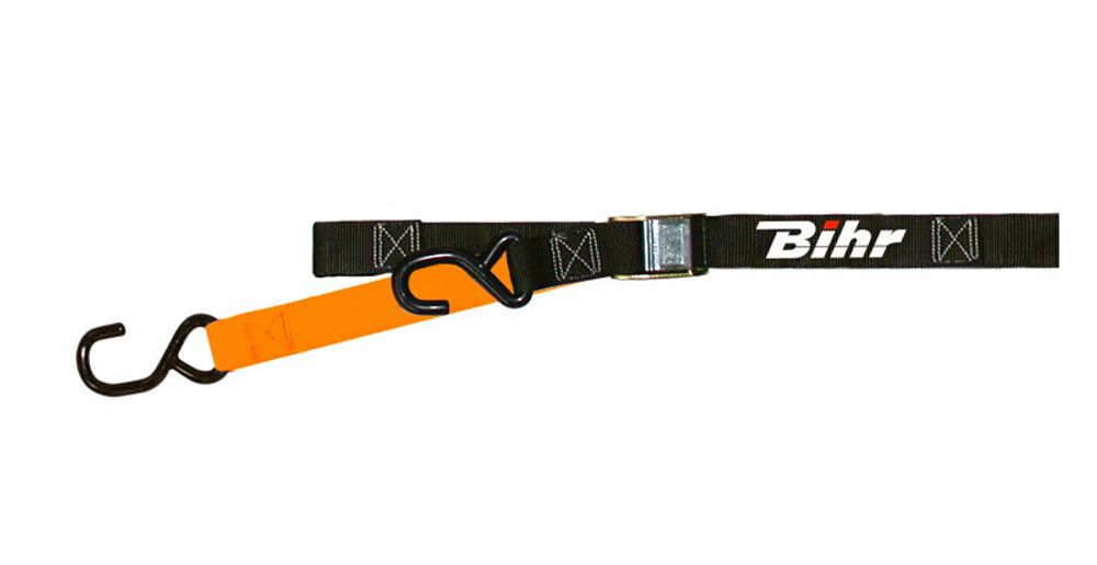 SP 1060271 BIHR Spanngurt mit Klemmschloss zweifarbig schwarz/orangefarben  passend fuer   Orange
