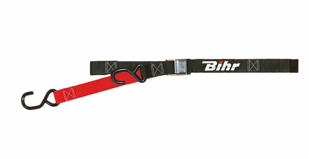 SP 1060272 BIHR Spanngurt mit Klemmschloss zweifarbig schwarz/rot  passend fuer   Rot