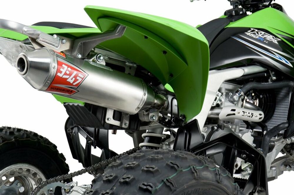 SP 1060684 Ersatz-Schalldämpfer YOSHIMURA USA RS2 Edelstahl/Alu, Edelstahl-Endkappe für 751041 Kawasaki KFX450R    passend fuer KAWASAKI KFX 450