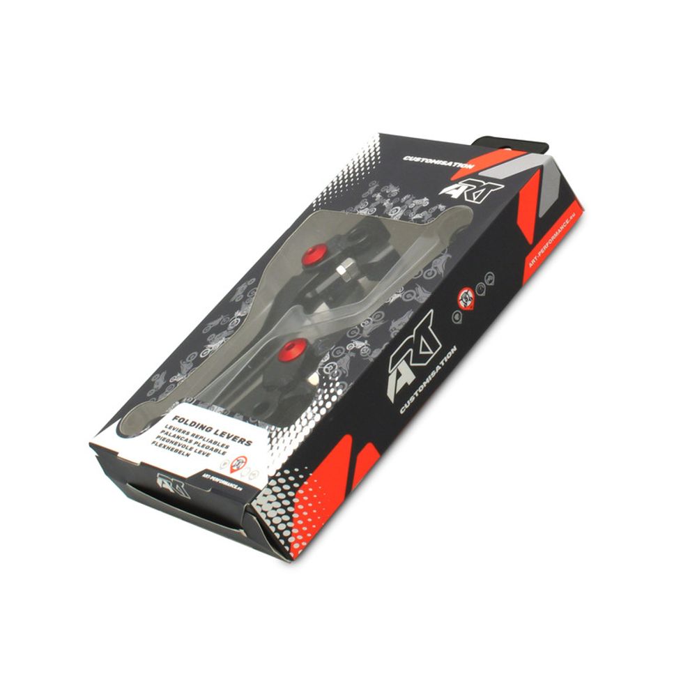 SP 1060936 ART Klapphebel schwarz/Schrauben rot paarweise Honda  passend fuer HONDA CRF 250 X Rot