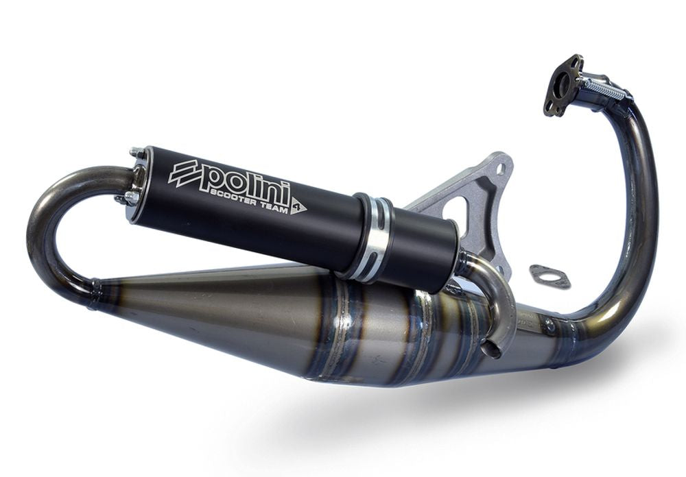 SP 1065348 POLINI Team 4 Komplett Auspuffanlage - Aluminium schwarz Yamaha  passend fuer MBK BOOSTER