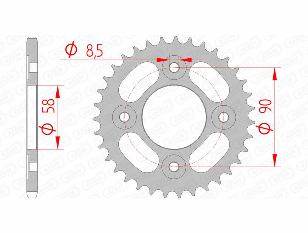 SP 1074324001 AFAM Standard Stahlritzel hinten 10117 - 420    passend fuer HONDA MSX 125