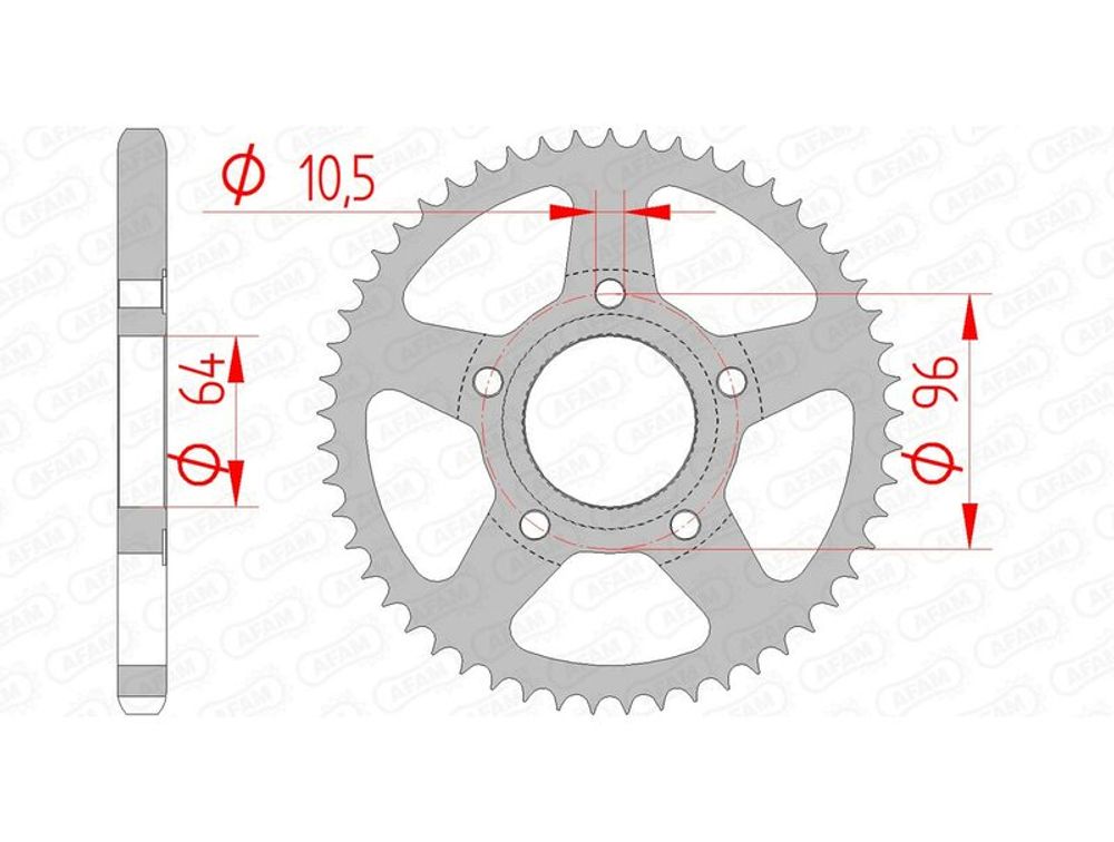 SP 1074326001 AFAM Standard Stahlritzel hinten 10203 - 428    passend fuer HONDA XL 125 R