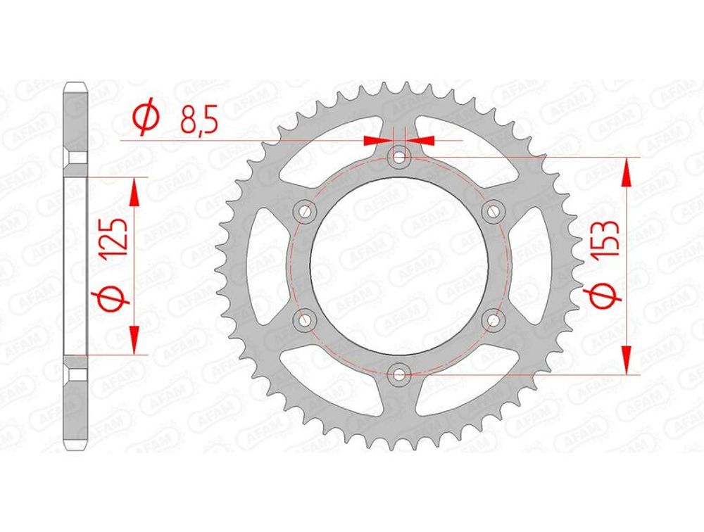 SP 1074329002 AFAM Standard Stahlritzel hinten 10212 - 520    passend fuer HONDA CR 125 R