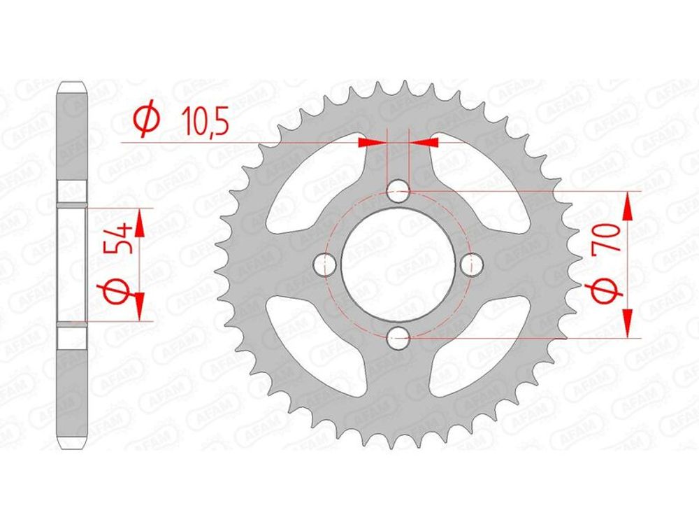 SP 1074339001 AFAM Standard Stahlritzel hinten 10229 - 428    passend fuer HONDA CBR 125 R