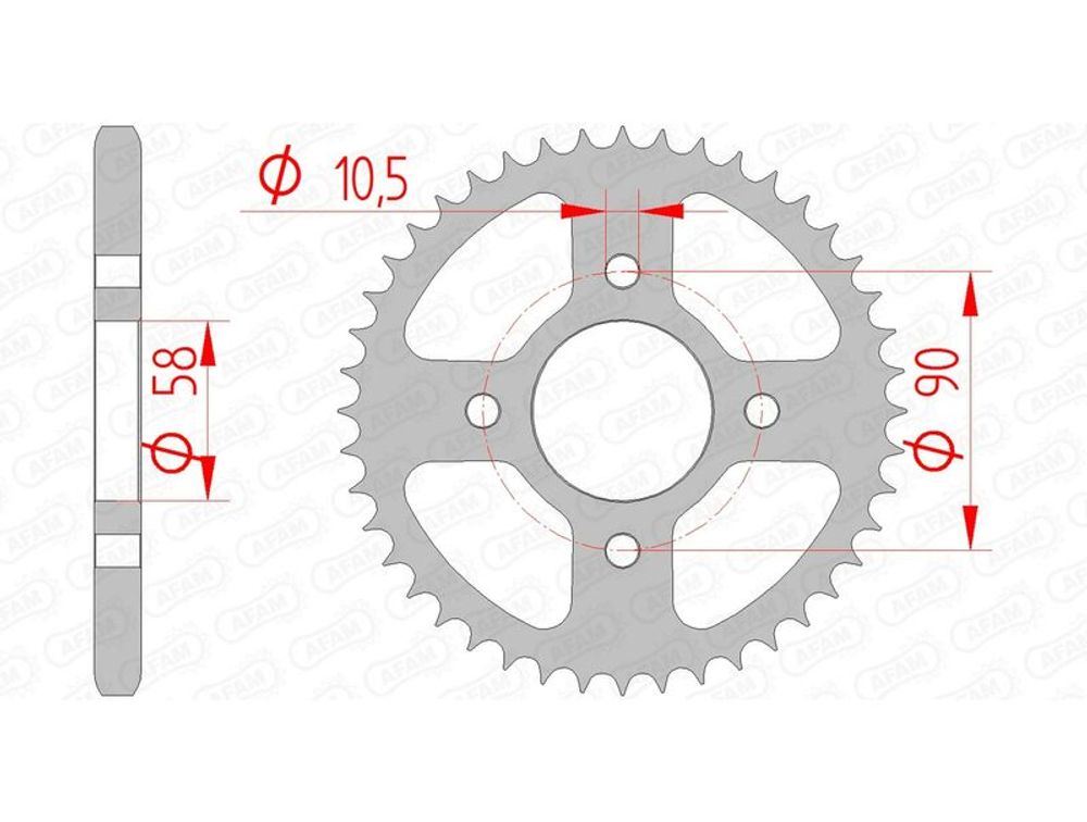 SP 1074342001 AFAM Standard Stahlritzel hinten 10236 - 428    passend fuer HONDA CB 125 F