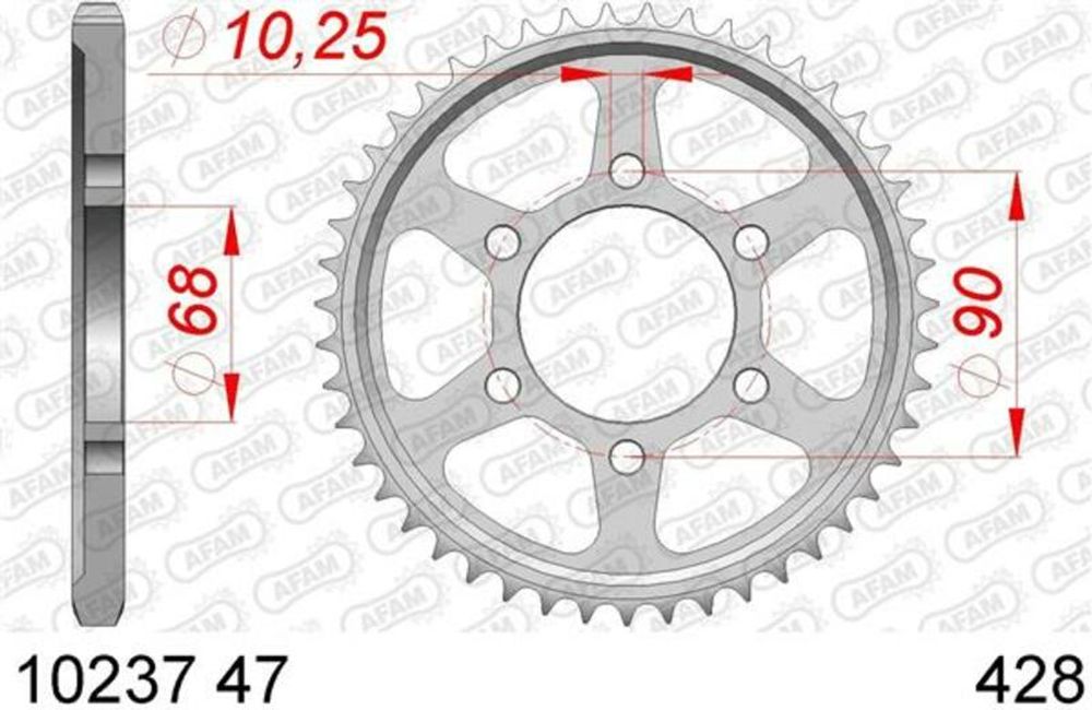 SP 1074343001 AFAM Standard Stahlritzel hinten 10237 - 428    passend fuer HONDA CB 125 R