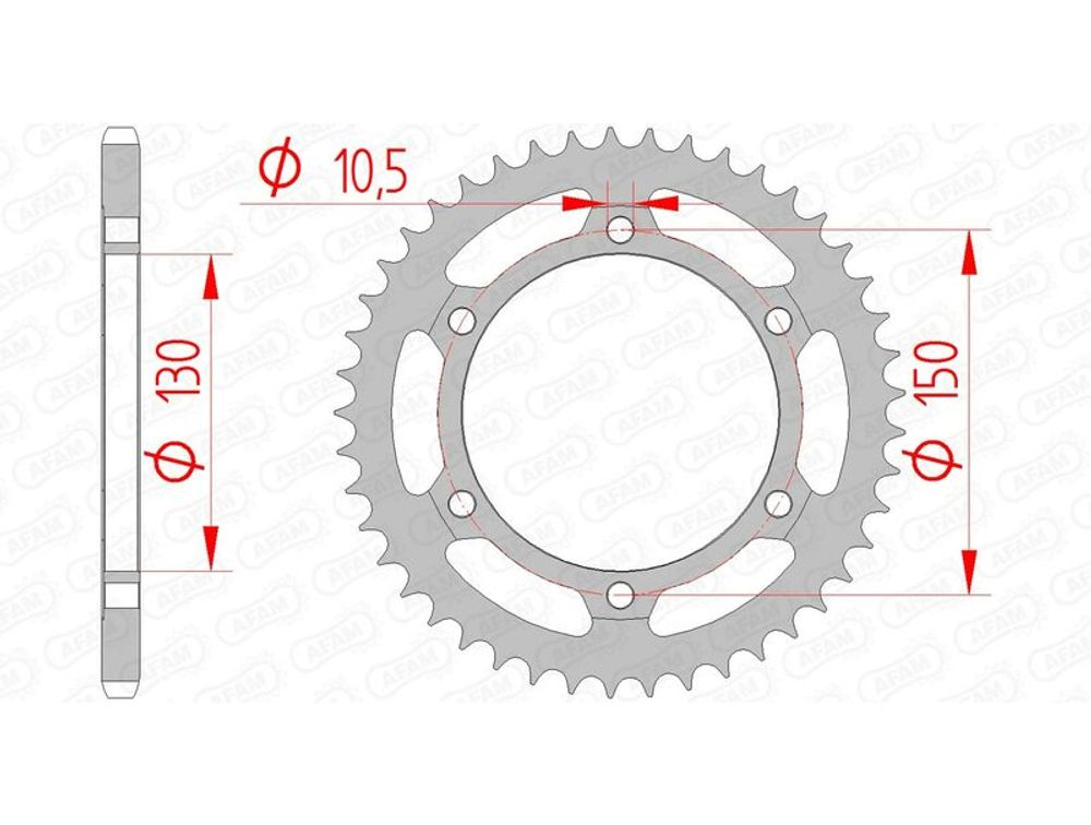 SP 1074357001 AFAM Standard Stahlritzel hinten 10501 - 520    passend fuer HONDA NX 500 DOMINATOR