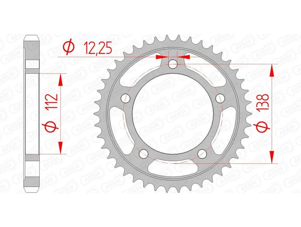 SP 1074363004 AFAM Standard Stahlritzel hinten 10508 - 530    passend fuer HONDA CB 1300