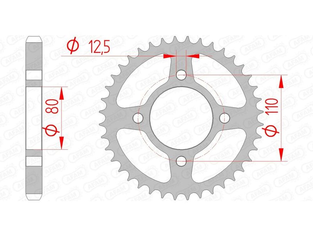 SP 1074367005 AFAM Standard Stahlritzel hinten 10603 - 530    passend fuer HONDA CB 750