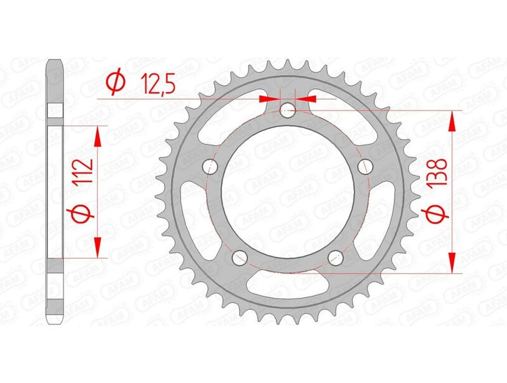 SP 1074377002 AFAM Standard Stahlritzel hinten 10627 - 520    passend fuer HONDA CB 500 X