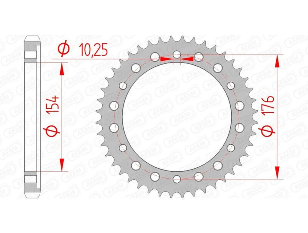 SP 1074380001 AFAM Standard Stahlritzel hinten 10801 - 530    passend fuer HONDA CB 1000 R