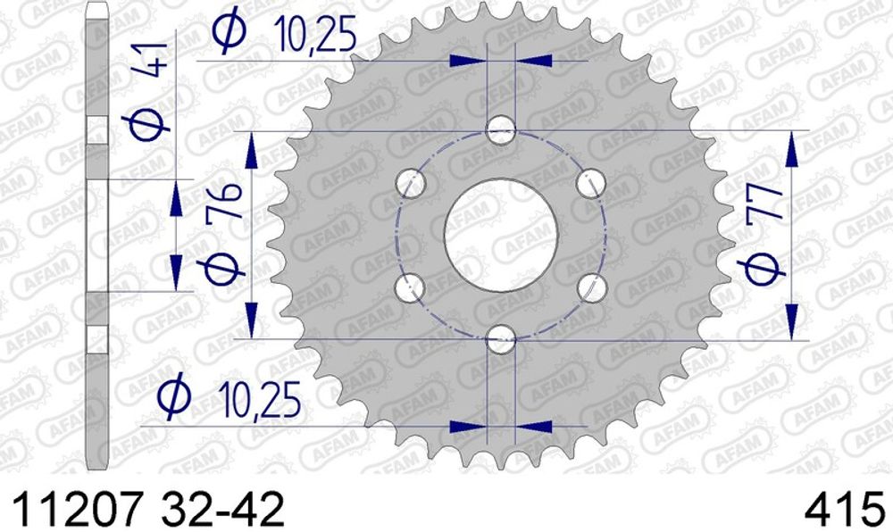 SP 1074388003 AFAM Ultraleichtes Aluminiumritzel hinten 11207 - 415    passend fuer