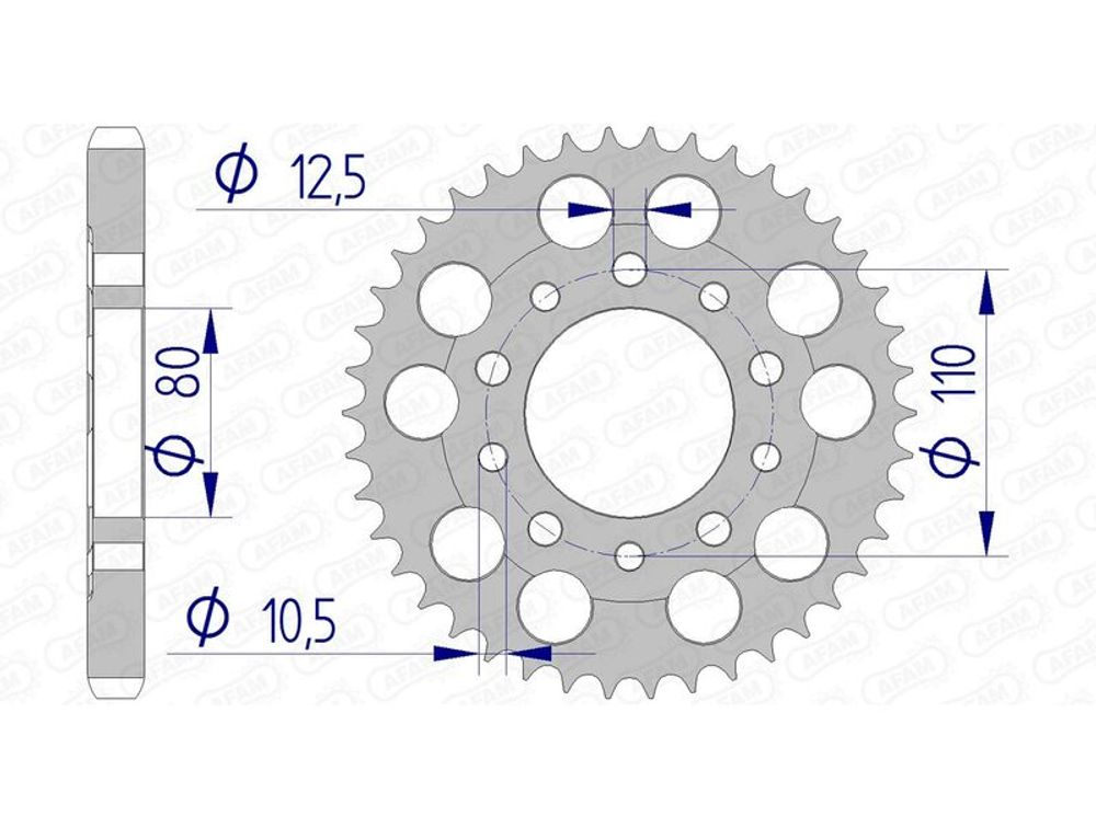 SP 1074395001 AFAM Ultraleichtes Aluminiumritzel hinten 11605 - 530    passend fuer
