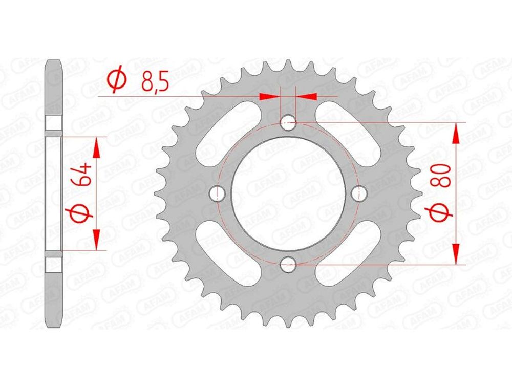 SP 1074404008 AFAM Standard Stahlritzel hinten 12101 - 420    passend fuer YAMAHA TT-R 110