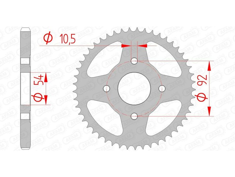 SP 1074410003 AFAM Standard Stahlritzel hinten 12202 - 428    passend fuer YAMAHA SR 125