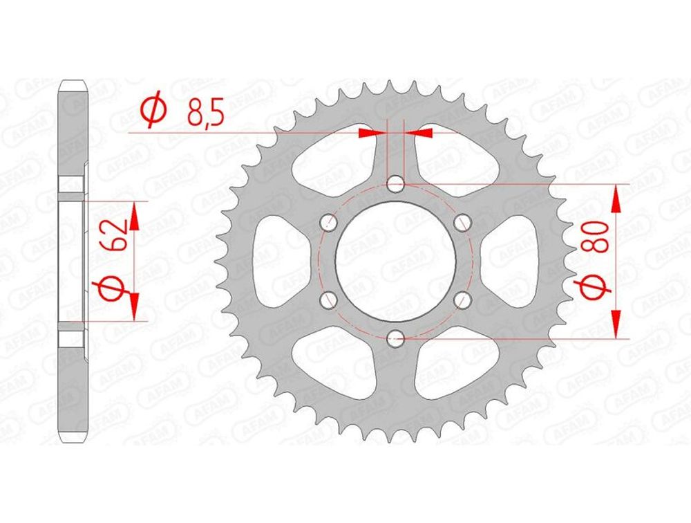 SP 1074411001 AFAM Standard Stahlritzel hinten 12203 - 428    passend fuer YAMAHA TW 200
