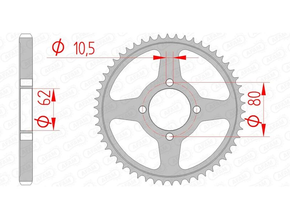 SP 1074420001 AFAM Standard Stahlritzel hinten 12224 - 428    passend fuer YAMAHA TT-R 125