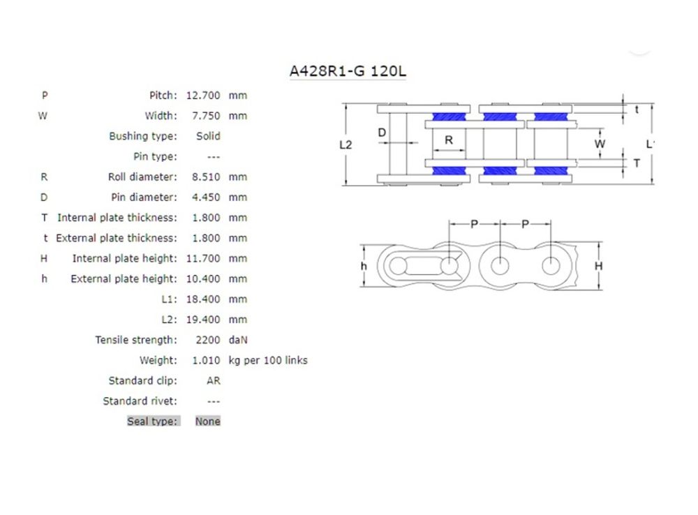 SP 1074423014 AFAM A428R1G Kette 428 118 Clip gesteckt  passend fuer SUZUKI GN 125