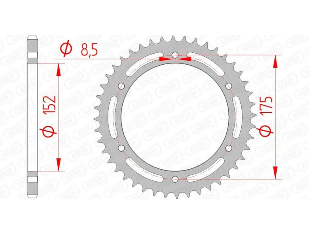 SP 1074426002 AFAM Standard Stahlritzel hinten 12301 - 520    passend fuer YAMAHA TT-R 250