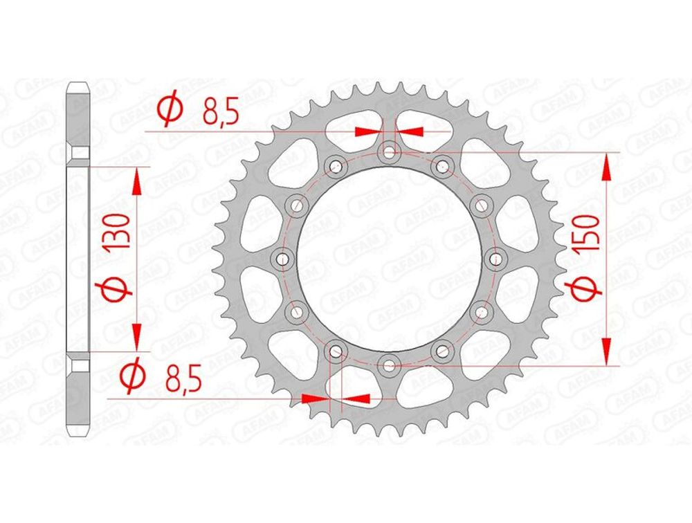 SP 1074432001 AFAM Standard Stahlritzel hinten 12323 - 520    passend fuer HONDA XL 600 R