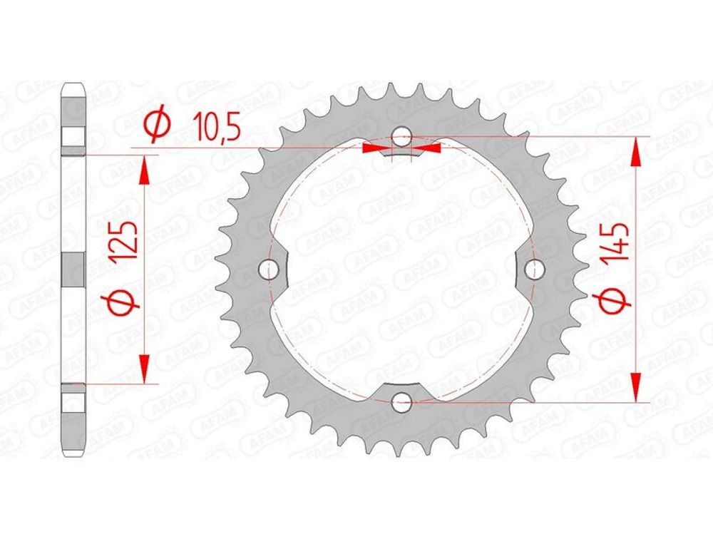 SP 1074439005 AFAM Standard Stahlritzel hinten 12407 - 520    passend fuer YAMAHA YFM 700 RAPTOR