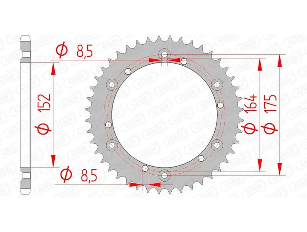 SP 1074440003 AFAM Standard Stahlritzel hinten 12500 - 520    passend fuer YAMAHA TT 600