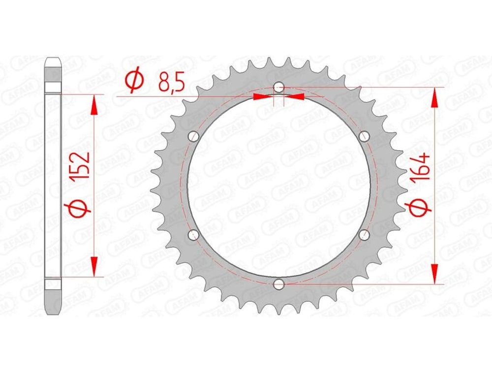 SP 1074442002 AFAM Standard Stahlritzel hinten 12502 - 520    passend fuer DERBI 250 DXR