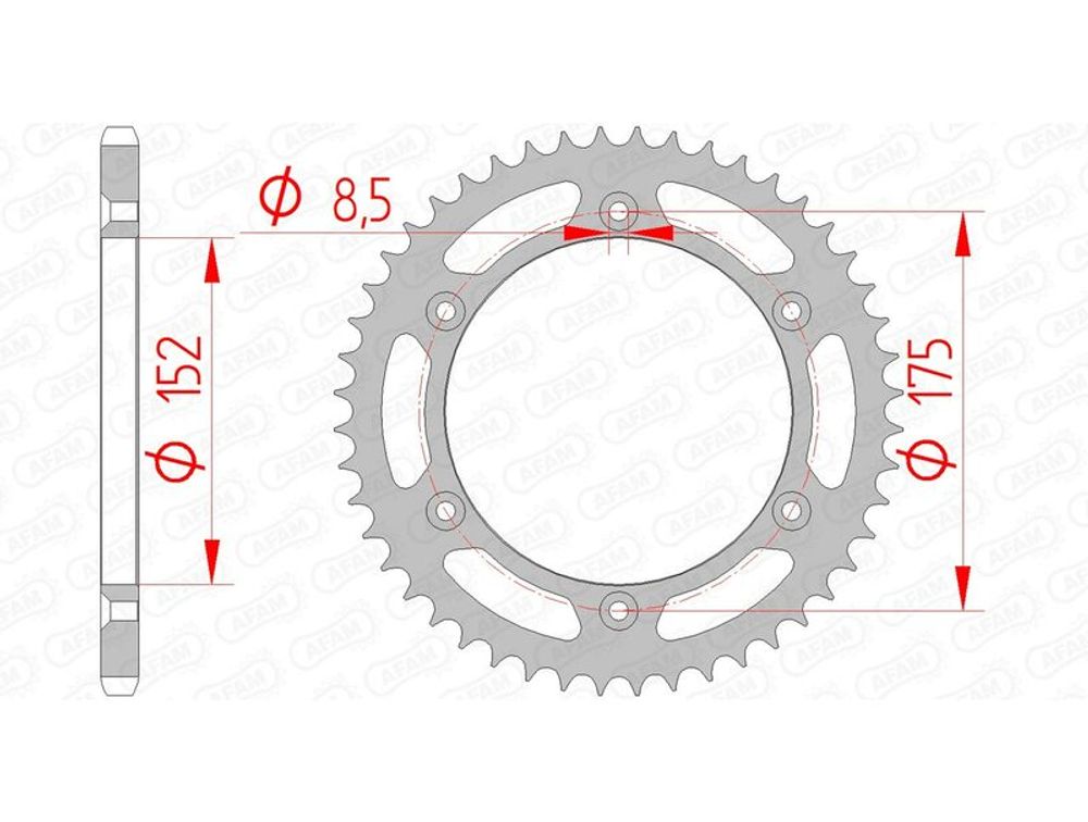 SP 1074447005 AFAM Standard Stahlritzel hinten 12508 - 520    passend fuer YAMAHA TT 600