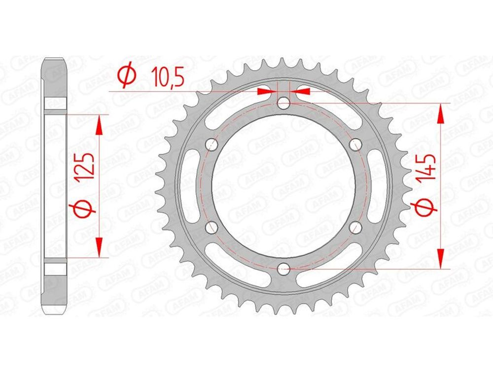 SP 1074450001 AFAM Standard Stahlritzel hinten 12601 - 530    passend fuer YAMAHA FZ 750