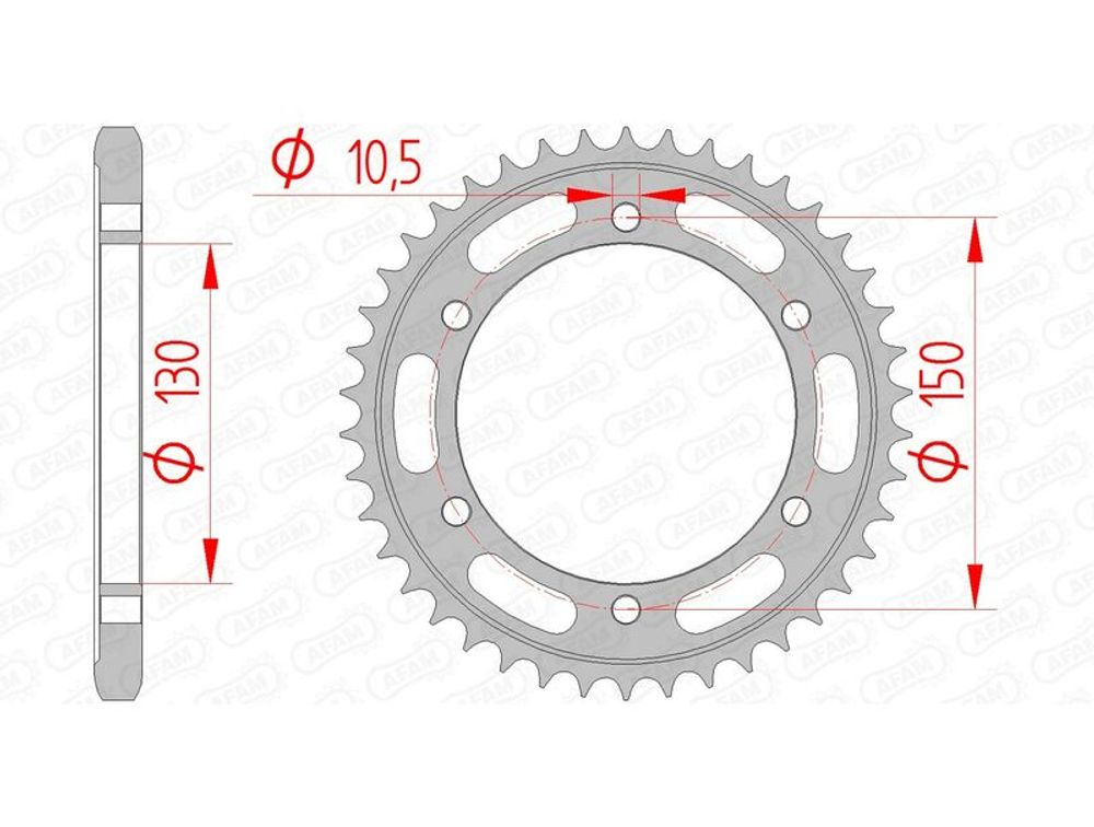 SP 1074453003 AFAM Standard Stahlritzel hinten 12606 - 525    passend fuer YAMAHA FZ8 S