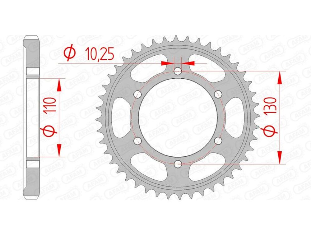 SP 1074459006 AFAM Standard Stahlritzel hinten 12813 - 530    passend fuer SUZUKI GSX-R 1000