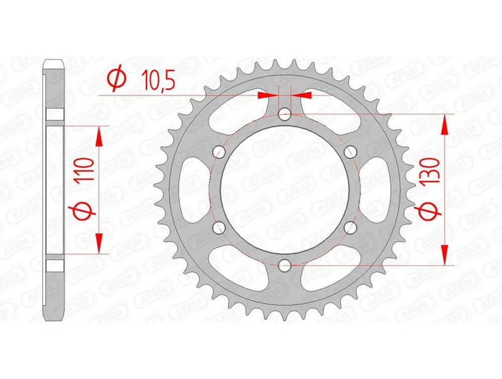 SP 1074461002 AFAM Standard Stahlritzel hinten 12815 - 525    passend fuer SUZUKI GSX-S 950