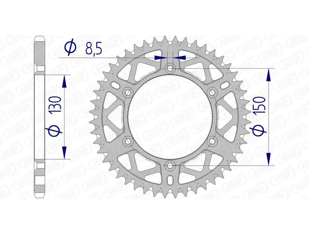 SP 1074470005 AFAM Ultraleichtes selbstreinigendes Aluminiumritzel hinten 13323 - 520    passend fuer FANTIC XX 125