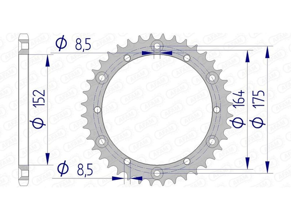 SP 1074473001 AFAM Aluminiumritzel hinten 13500 - 520    passend fuer YAMAHA TT 600