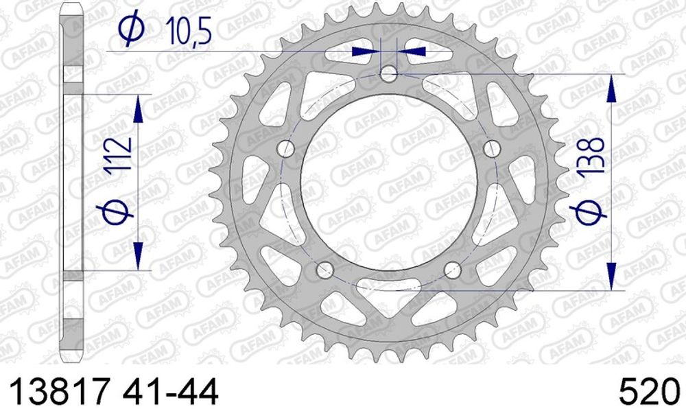 SP 1074481001 AFAM Aluminiumritzel hinten 13817 - 520    passend fuer YAMAHA YZF-R1