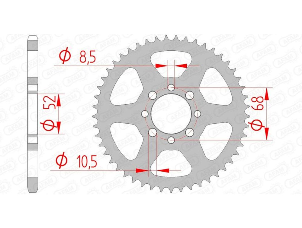 SP 1074482008 AFAM Standard Stahlritzel hinten 14100 - 420    passend fuer KAWASAKI KLX 110