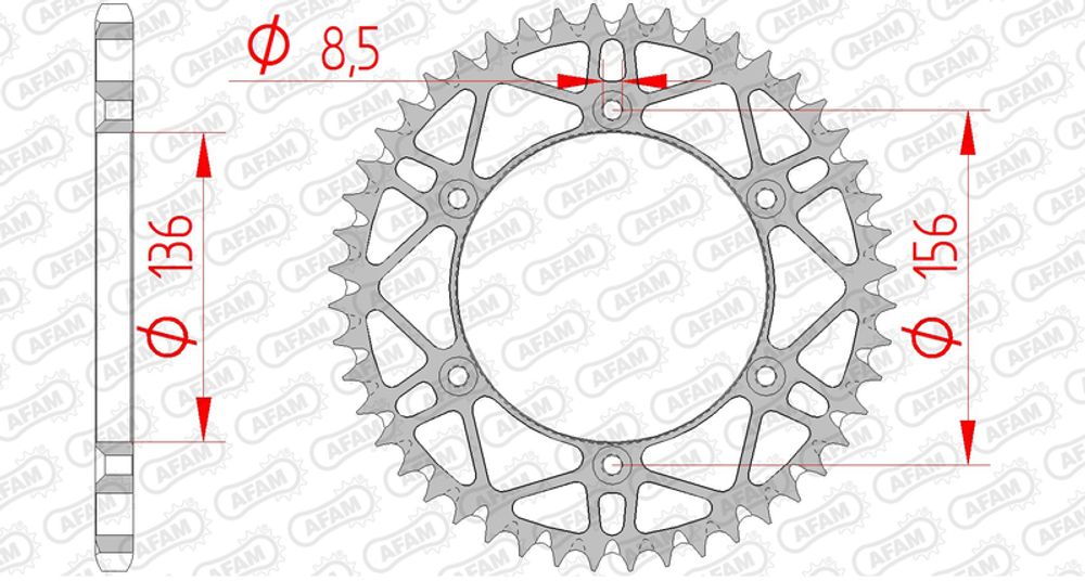 SP 1074496003 AFAM Selbstreinigendes Stahlritzel hinten 14206 - 520    passend fuer HM CRE 125