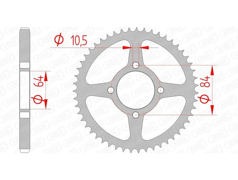 SP 1074503002 AFAM Standard Stahlritzel hinten 14215 - 428    passend fuer SUZUKI RV 125 VANVAN