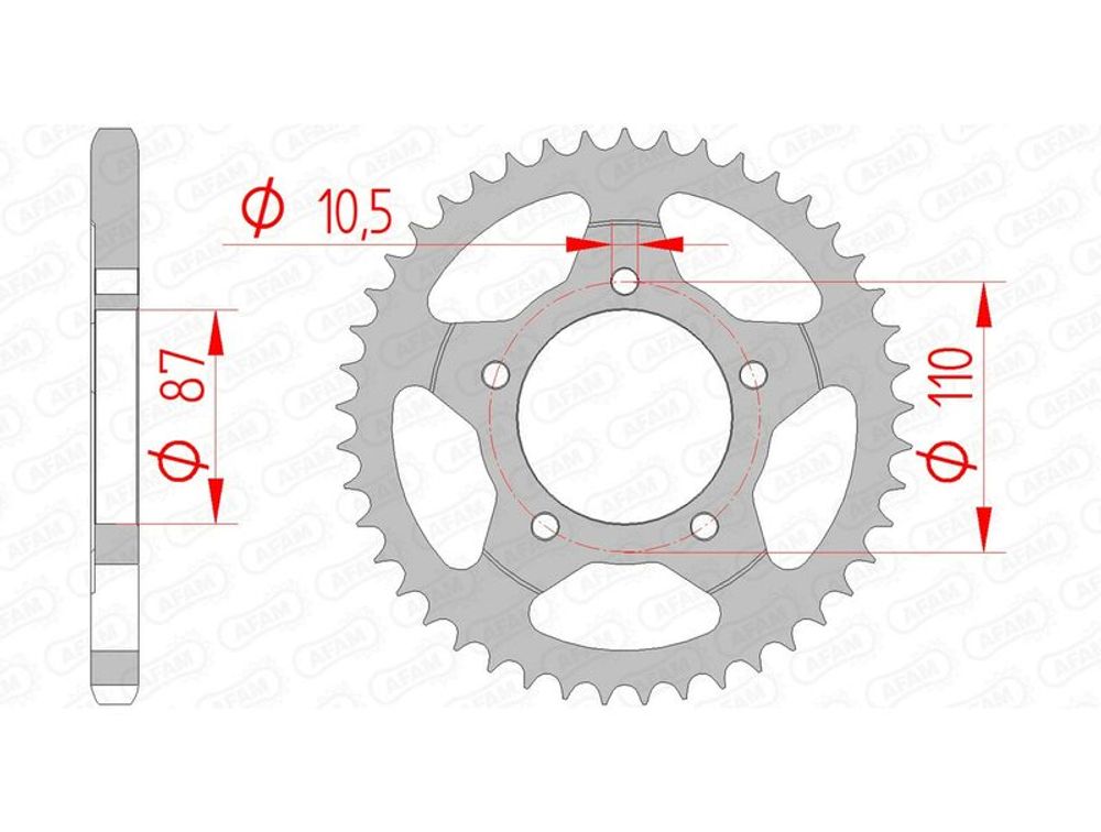 SP 1074514003 AFAM Standard Stahlritzel hinten 14404 - 525    passend fuer SUZUKI SV 650
