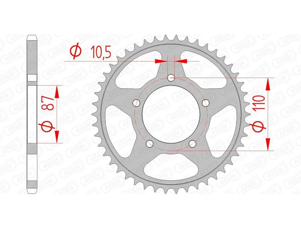 SP 1074515002 AFAM Standard Stahlritzel hinten 14405 - 520    passend fuer SUZUKI SFV 650 GLADIUS