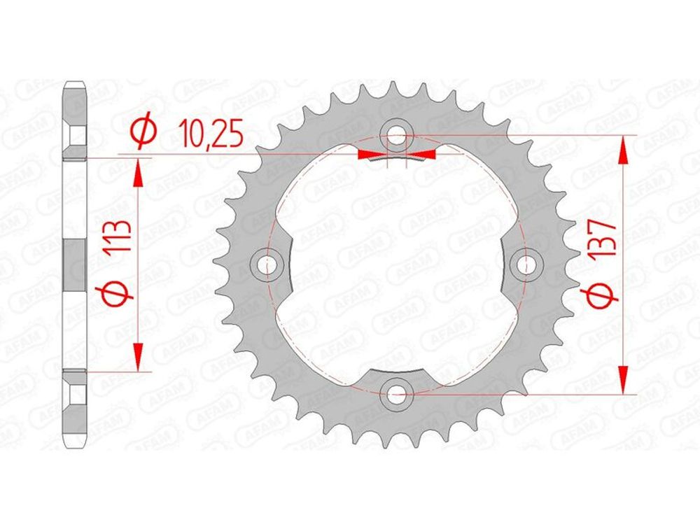 SP 1074516002 AFAM Standard Stahlritzel hinten 14412 - 520    passend fuer SUZUKI LT-Z 400 QUADSPORT