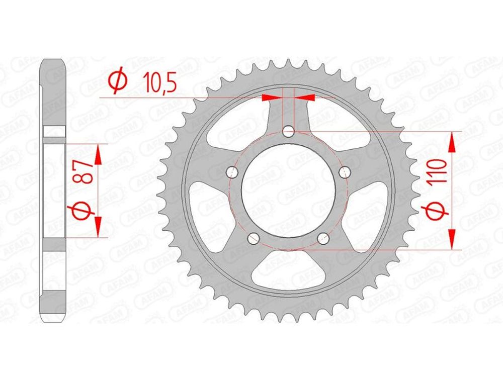 SP 1074524004 AFAM Standard Stahlritzel hinten 14601 - 530    passend fuer SUZUKI GSF 600 BANDIT