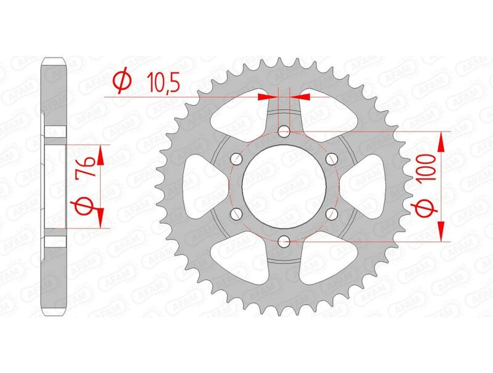 SP 1074530004 AFAM Standard Stahlritzel hinten 14902 - 530    passend fuer SUZUKI RF 900