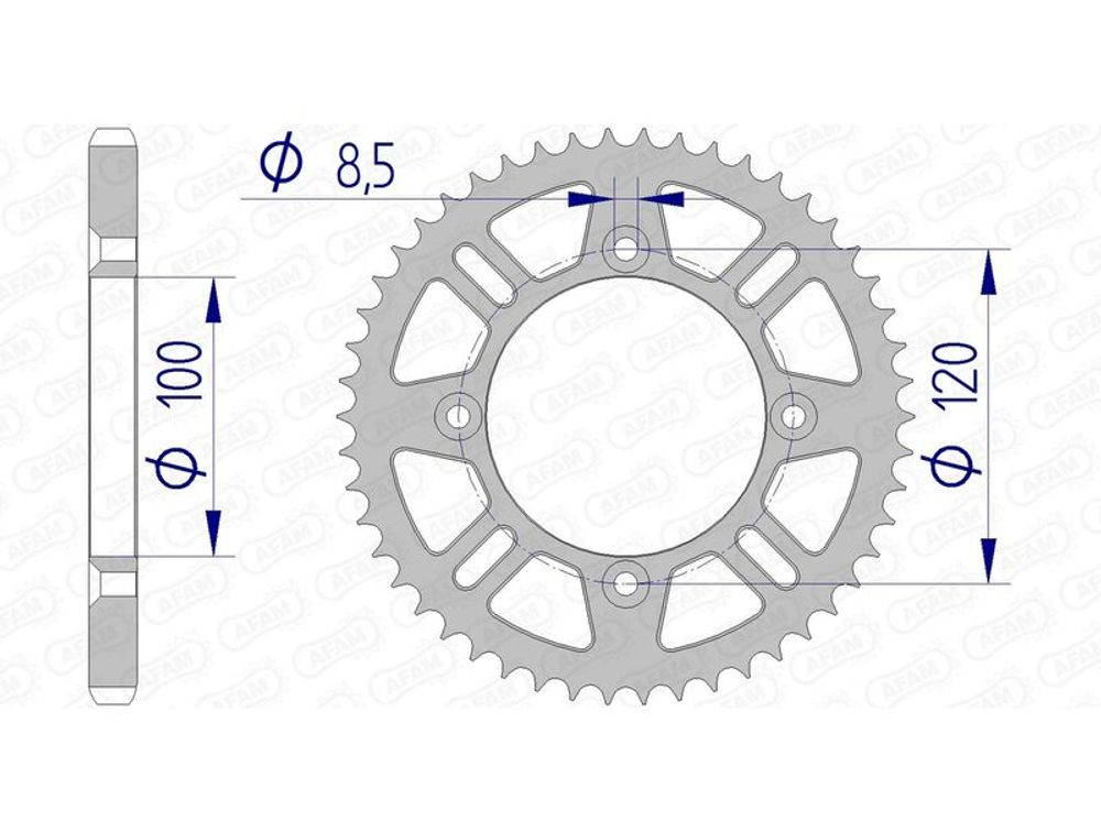 SP 1074533006 AFAM Aluminiumritzel hinten 15104 - 428    passend fuer SUZUKI RM 80