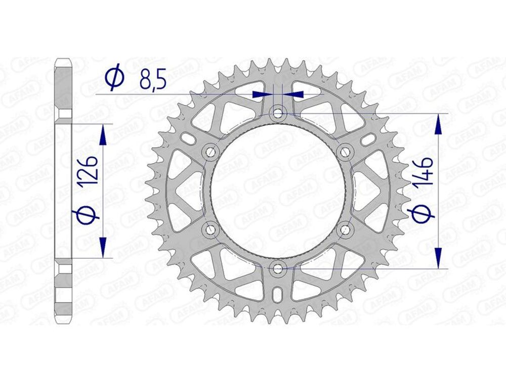 SP 1074536004 AFAM Ultraleichtes selbstreinigendes Aluminiumritzel hinten 15203 - 520    passend fuer SUZUKI DR-Z 400